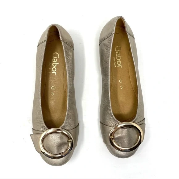 Gabor Gold metallic buckle ballet flats 22.624.62 - Picture 4 of 8